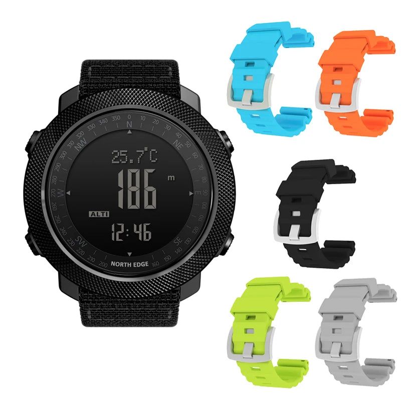 Reloj Militar Digital NORTH EDGE para Hombre – Altímetro, Barómetro y Brújula