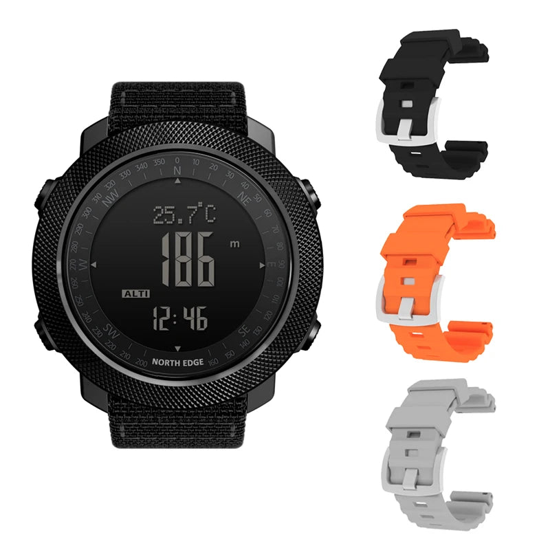 Reloj Militar Digital NORTH EDGE para Hombre – Altímetro, Barómetro y Brújula