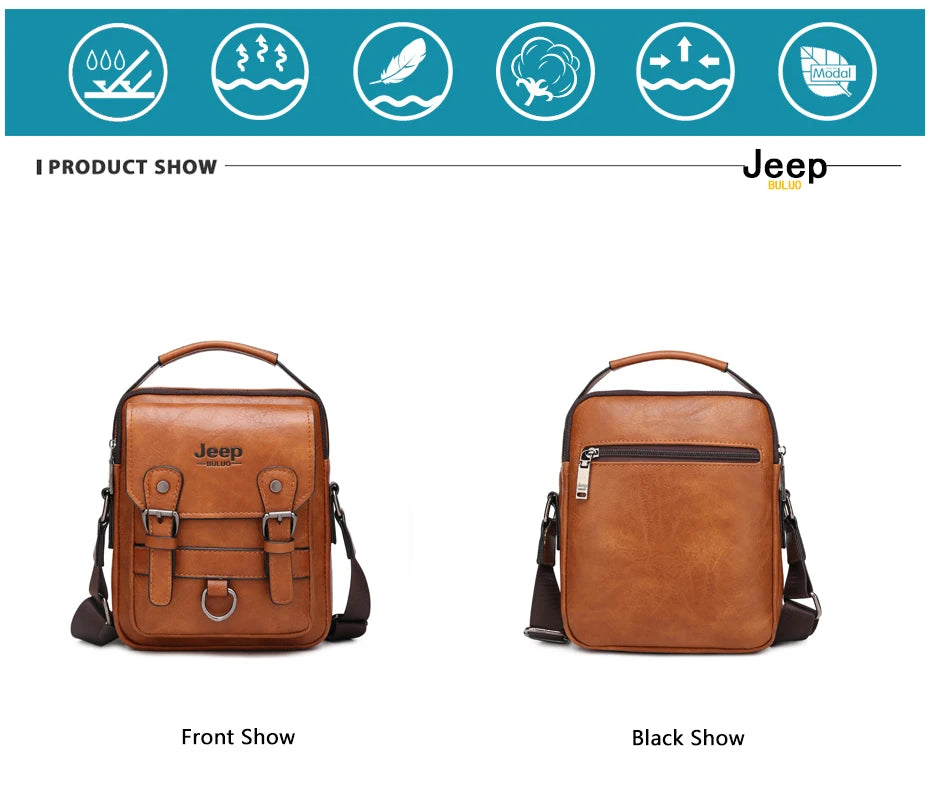 Bolso Bandolera de Hombre JEEP BULUO de Piel – Gran Capacidad