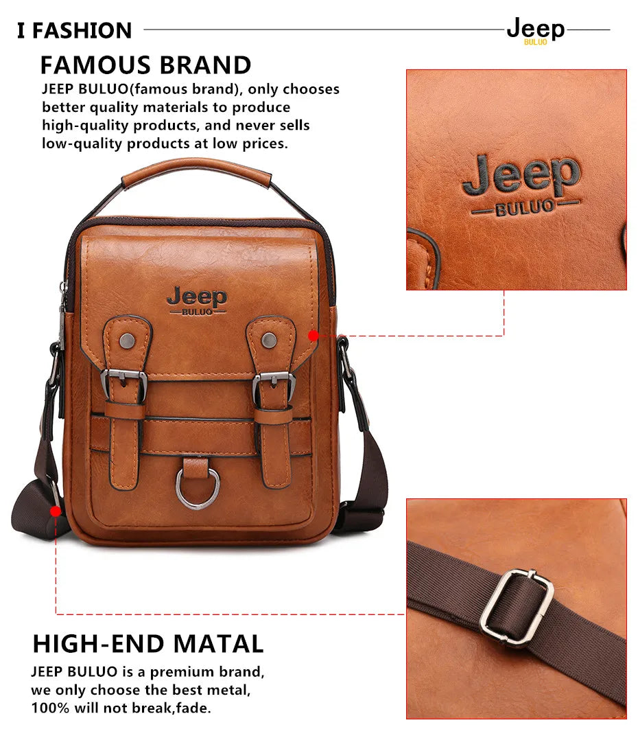 Bolso Bandolera de Hombre JEEP BULUO de Piel – Gran Capacidad