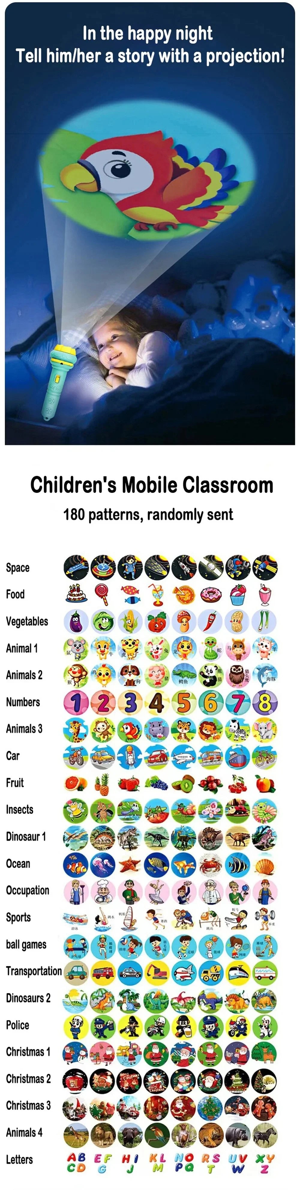 Proyector Infantil de Historias con Linterna y 10 Tarjetas